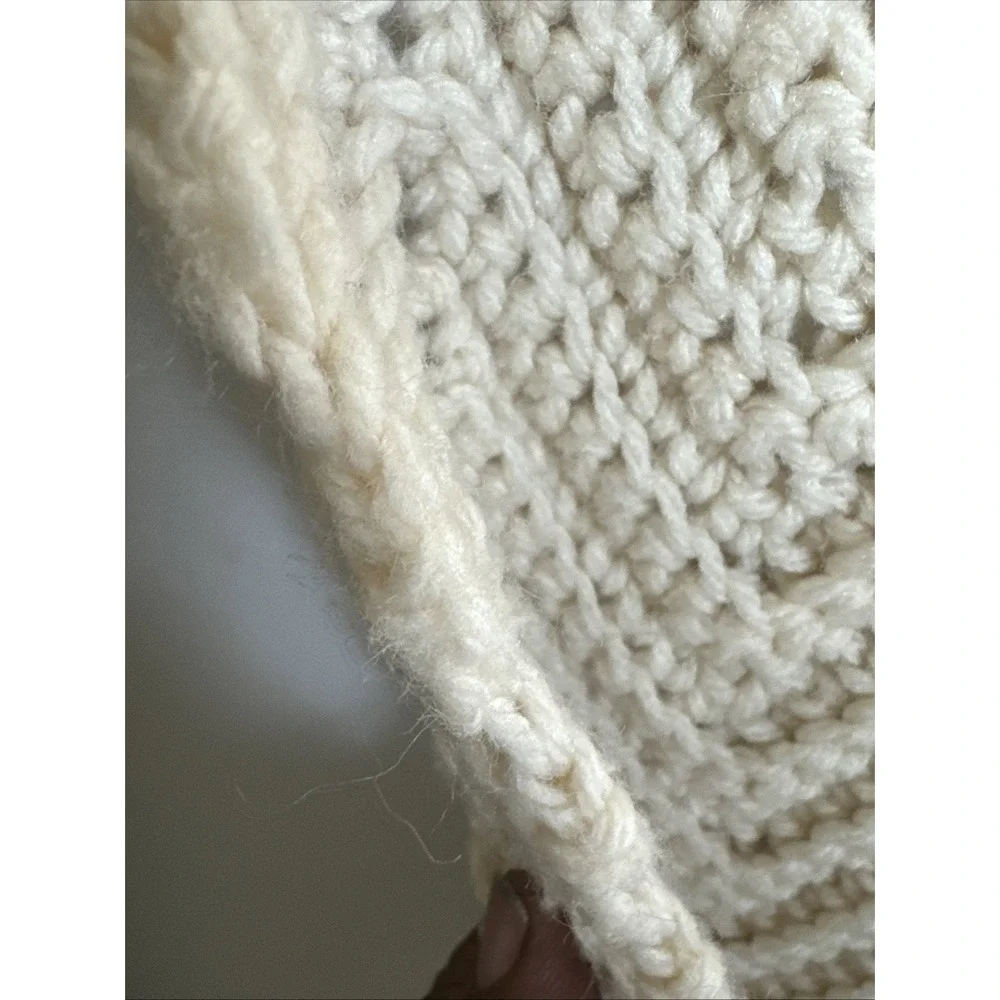 Crochet blanket - vintage off-white - handcrafted  55